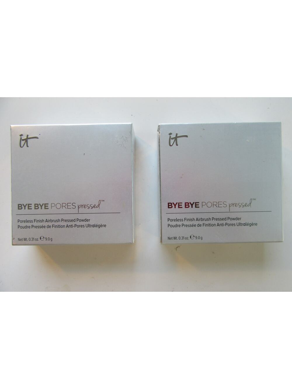 IT Cosmetics Bye Bye Pores Lot of 2 Pressed Finishing Powder Translucent 0.31oz